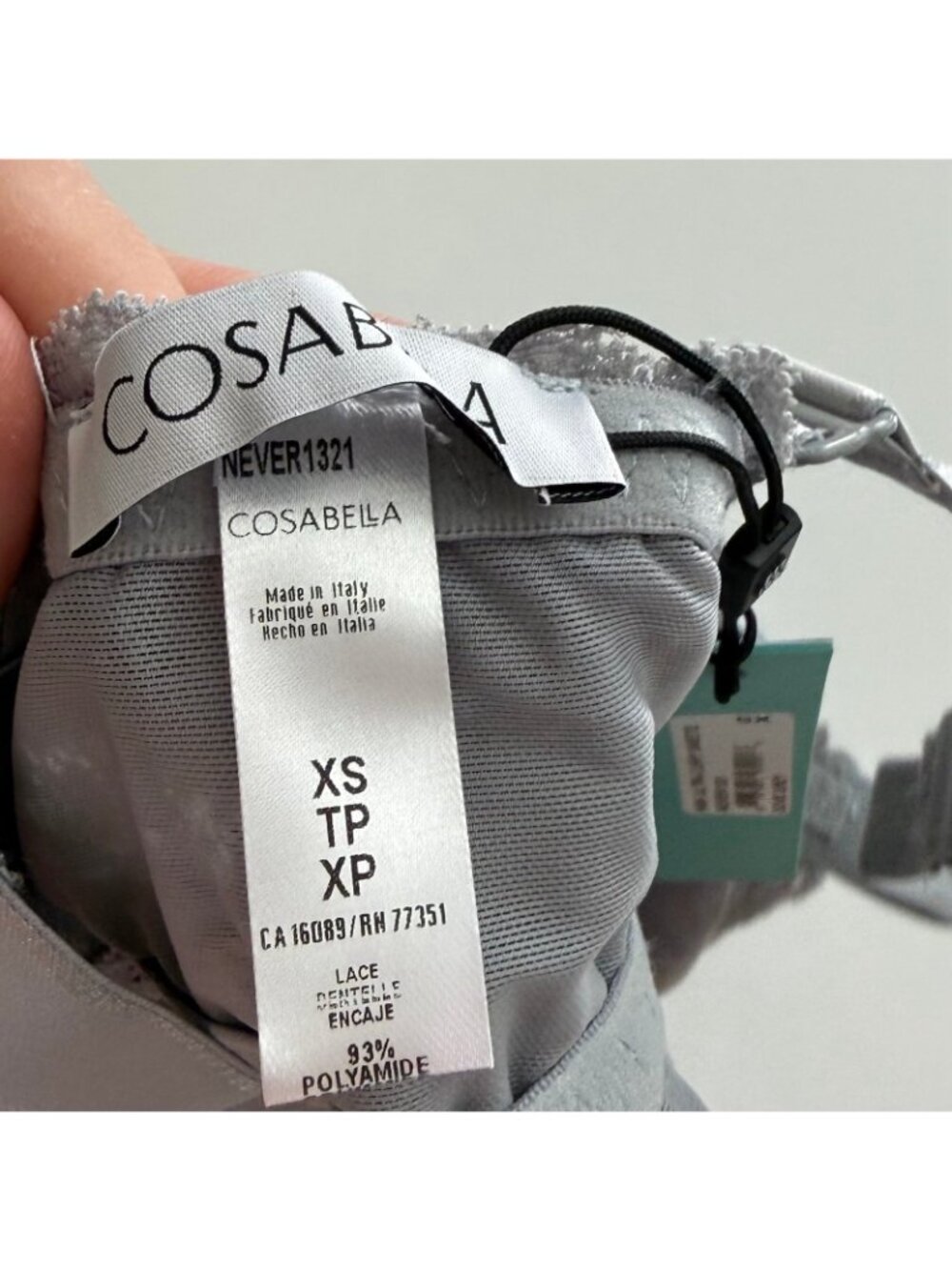 Cosabella Never Say Never Ultra Curvy Sweetie Bralette Dove Grey XS - Picture 5 of 12